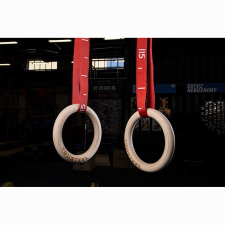 Купить Кольца гимнастические 32 мм красные стропы в Павловскийпосаде 